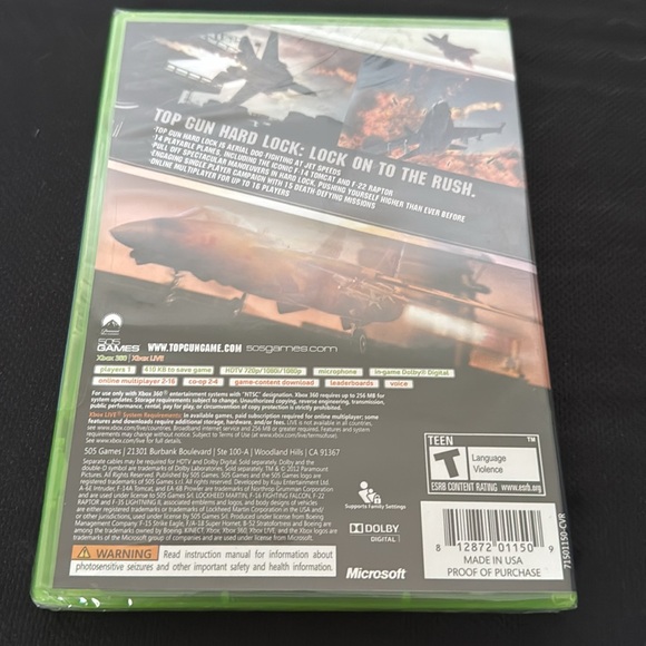 Top Gun Hard Lock Video Game for Microsoft XBOX 360 - New - Picture 2 of 8